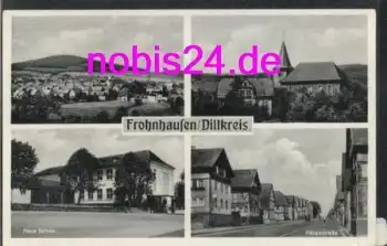 35683 Frohnhausen Dillkreis Kirche Schule o 1954