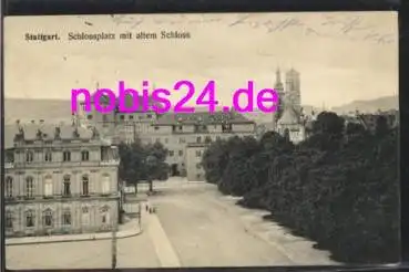 Stuttgart Schlossplatz mit Schloss o 19.3.1909