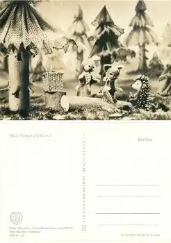 Mauz (Katze) Hoppel (Hase) und Borstel (Igel) G6540 DDR Kinderfernsehen *1971