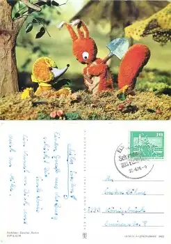 Buddelflink (Maulwurf) und Hoppel (Hase) DDR Kinderfernsehen o 22.6.1976