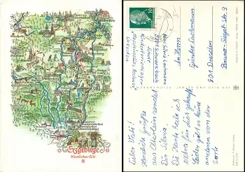 Alfred Hoppe 8039/3 Erzgebirge Westlicher Teil II Künstlerkarte 1976