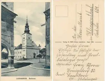 Landskron Lanškroun Sudetengau Rathaus gebr. um 1930