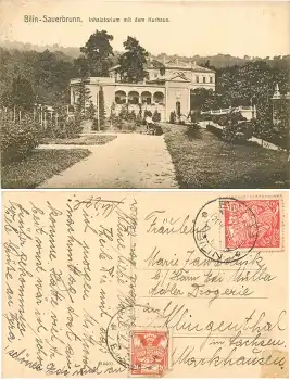 Bilin Sauerbrunn Inhalatorium mit Kurhaus o 21.6.1935