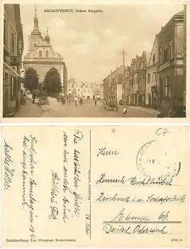 Bischofteinitz Horšovský Týn Unterer Ringplatz o 24.5. um 1930