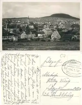 Weipert Vejprty Sudetengau Bahnpost ZUG 1346 o 1.11.1941