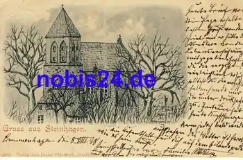 18442 Steinhagen Kirche Künstlerkarte o 1898