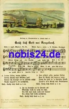 Anton Günther "grüß dich Gott" Liedkarte *ca.1910