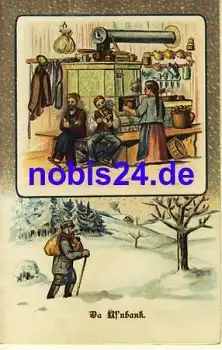 Anton Günther "Da Ufnbank" Liedkarte Klappkarte *ca.1900 Lied 9