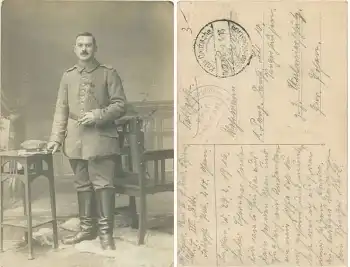 Deutscher Soldat in Uniform 1.WK Feldpost 2.3.1916