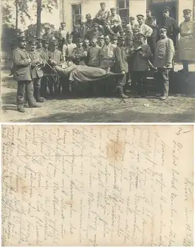 Deutsche Soldaten in Uniform 1.WK Echtfoto gebr. 1915