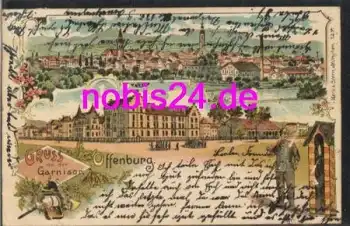 77600 Offenburg Litho Garnison Militär o 23.10.1903