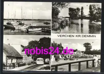 17111 Verchen Demmin Boote Bus Strand o ca.1982