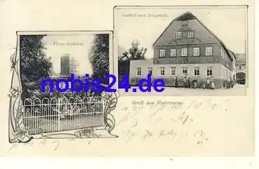 01877 Rammenau Gasthof Fichte Denkmal o ca.1915
