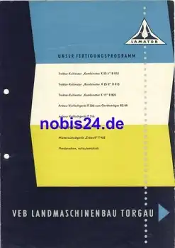VEB Landmaschinenbau Torgau Werbeprospekt 1958