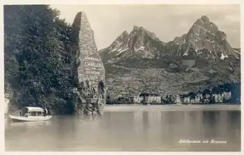 Vierwaldstättersee Schillerstein mit Brunnen, * ca. 1920