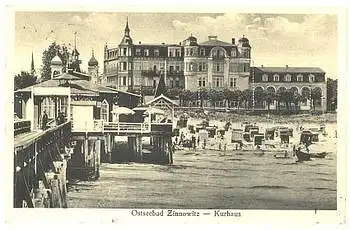 17454 Zinnowitz Kurhaus und Seebrückem o 18.7.1930
