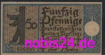 Zehlendorf Berlin Notgeld Bezirk10 50 Pfennige 1921
