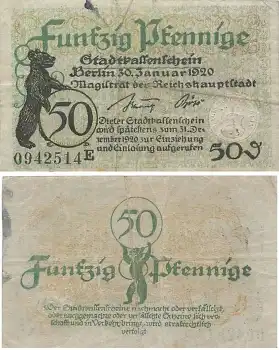 Berlin Notgeld 50 Pfennige 1920