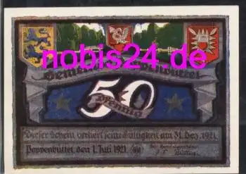 Poppenbüttel Hamburg Notgeld 50 Pfennige 1921