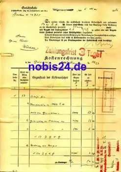 Gerichtskasse Königs Wusterhausen Rechnung 1926 Din A4