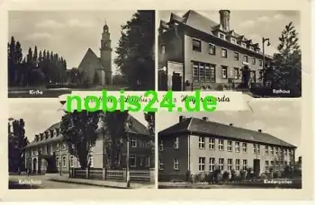 02991 Laubusch Kirche Kindergarten Rathaus o 1967