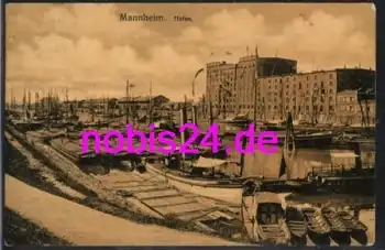 Mannheim Hafenansicht Schiffe o 13.9.1907