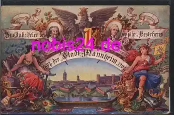Mannheim 300 Jahre Privatganzsache o 1907 Zur Jubelfeier 300 jähr. Bestehen der Stadt Mannheim o 1907