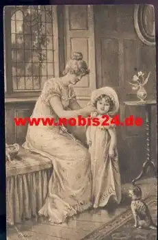 Frau mit Kind Künstlerkarte Seeböck "süsse Harmonie" o 25.1.1908
