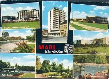 45768 Marl mit Theater und Stadion o 1.6.1968