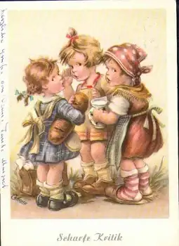 Kinder mit Brot Künstlerkarte Gekade, o 26.2.1968