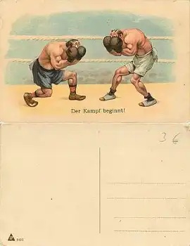 Boxen Humorkarte *ca. 1930