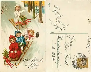 Kinder beim Rodeln o 31.12.1928