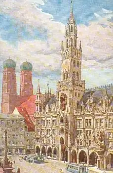 München neues Rathaus Künstlerkarte Richard Wagner *ca. 1922