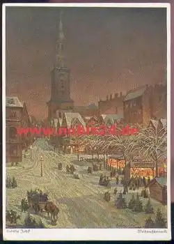 Ludwig Johst "Weihnachtsmarkt" Wichmann Künstlerkarte 9014 o 21.12.1933