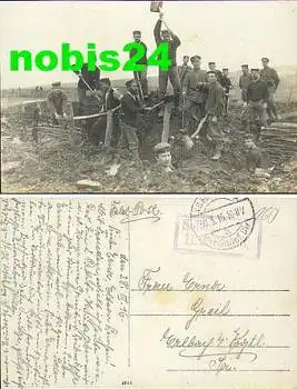 Deutsche Soldaten Bau des Schützengrabens Militär - 1.Weltkrieg o 1916
