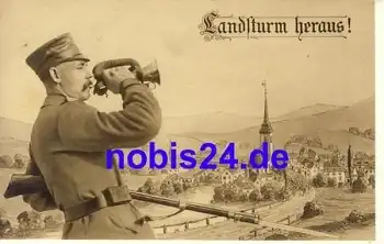 Militär Trompeter 1.Weltkrieg "Landsturm heraus" *ca.1915