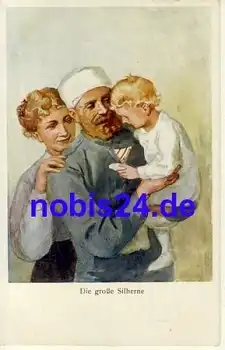 verwundeter Deutscher Soldat mit Frau und Kind 1.Weltkrieg Künstlerkarte o 1915