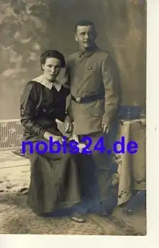 Deutscher Soldat mit Frau 1.Weltkrieg *ca.1915