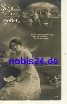 DeutscherSoldaten mit Frau 1.Weltkrieg o 1915