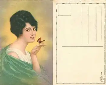 Dame mit Schmetterling *ca. 1920