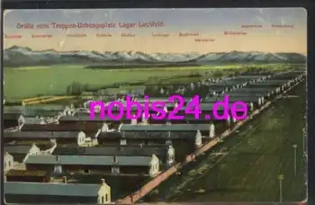 86836 Lechfeld Lageransicht Militär o 6.2.1918