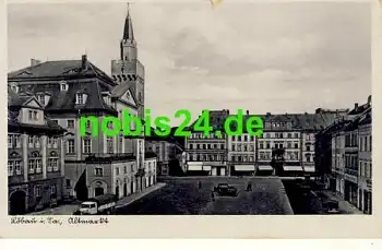 02708 Löbau Altmarkt Rathaus Lkw *ca.1940