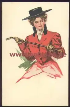 Frau mit Reitpeitsche Künstlerkarte M.M. Vienne M. Munk No. 526 *ca. 1920
