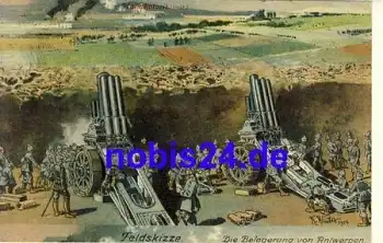 Artillerie 1.Weltkrieg Belagerung von Antwerpen *ca.1914