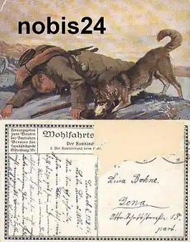 Militär Hunde Rot Kreuz Künstlerkarte o 1916