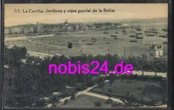 La Coruna Jardines parcial Bahia Spanien *ca.1920