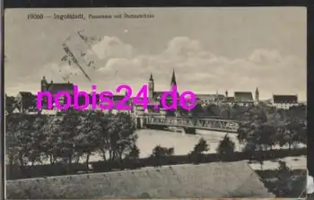 Ingolstadt Panorama mit Brücke o ca.1920
