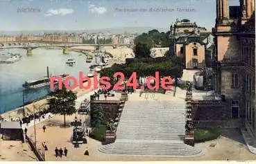 Dresden Brühlsche Terrasse Treppe *ca.1910