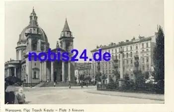 Warschau Warszawa Platz 3 Kreuzen *ca.1950
