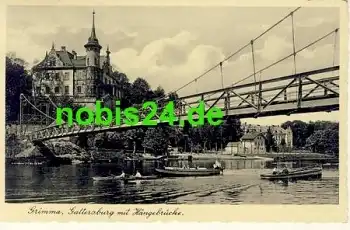 04668 Grimma Gattersburg Hängebrücke o 1939
